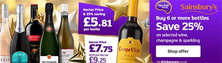 Sainsburys buy 6 save 25% wine offer
