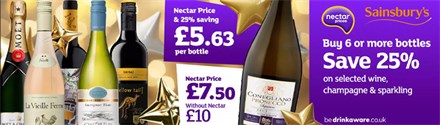 Sainsburys buy 6 save 25% wine offer