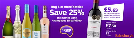 Tesco buy 6 save 25% wine offer