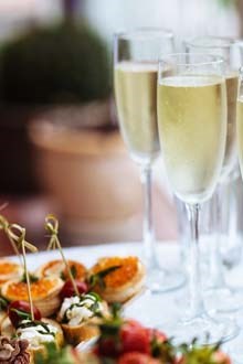 Christmas Canapes and wine